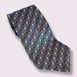 TOMMY HILFIGER Neck Tie CREST FLAG LION Blue Yellow Silk NWT
